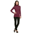 thumbnail image 3 of Vivian's Fashions Top - Turtle Neck Top (Burgundy, Small), 3 of 3