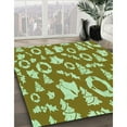 thumbnail image 3 of Ahgly Company Machine Washable Indoor Rectangle Transitional Dark Yellow Green Area Rugs, 2' x 3', 3 of 7