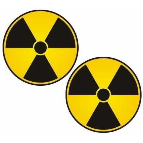 (x2) 3" Nuclear Radiation Sign Decal Warning Symbol bio Hazard 3M Reflective sticker Pack