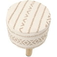 thumbnail image 4 of REDEARTH Foot Stool -Handmade Wooden 4 Legs Tufted Seat Footrest for Living Room, Bedroom, Nursery, kidsroom, Patio, Gym; 100% Cotton (16"x14"x14"; Geometric Craft Taupe), 4 of 9