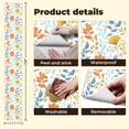 thumbnail image 5 of Peel and Stick Wallpaper Floral Botanical Orange Blue Flowers Leaves Wall Mural 17.7in x 9.8ft Self Adhesive Removable Wall Paper Renter Friendly Wallpaper for Nursery Bedroom Cabinets, 5 of 8