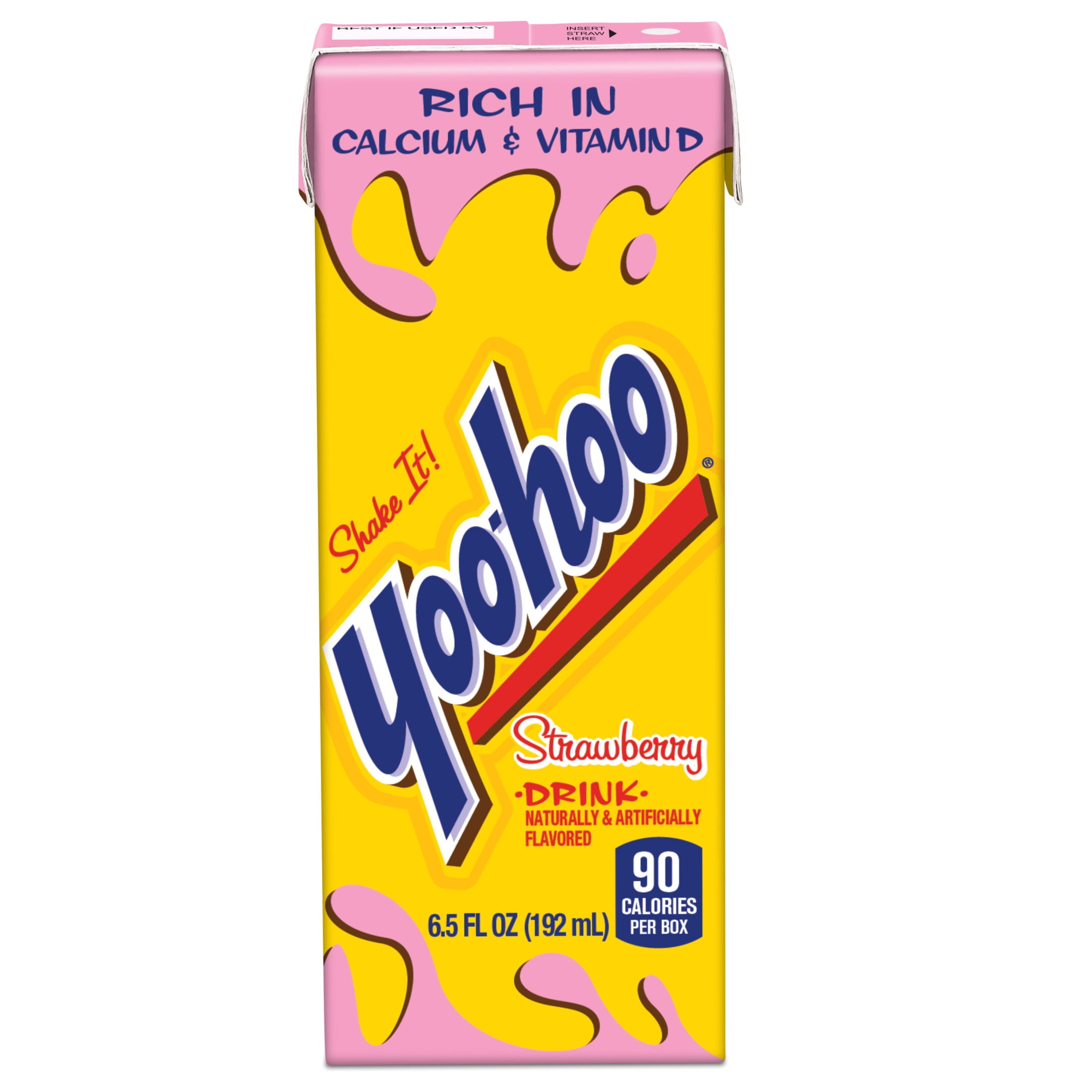 (4 pack) Yoo-hoo Strawberry Drink, 6.5 fl oz, 8 Pack Boxes