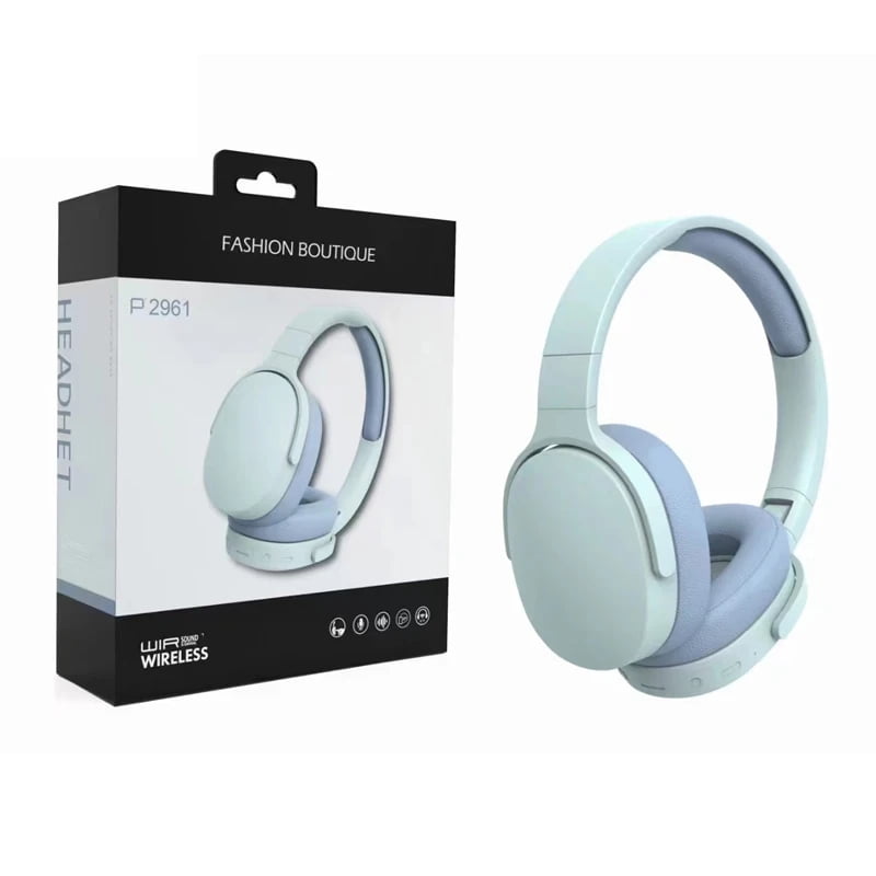 Wireless On-Ear Headphones, Upgraded Bass HiFi Stereo Wireless Headset, Foldable and Wireless Wired Mode, Soundproof On-Ear Headphones with Mic and Volume Control for PS5, PS4, PC, Switch, Mac-Blue