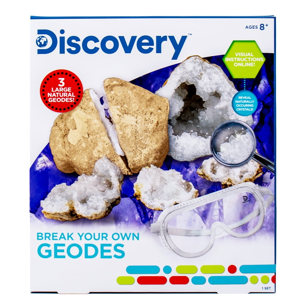 Discovery Break Your Own Geodes Geology Exploration Kit, Includes 3