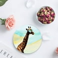 thumbnail image 4 of FMSHPON Giraffe Set of 4 Round Coaster for Drinks, Absorbent Ceramic Stone Coasters Cup Mat with Cork Base for Home Kitchen Room Coffee Table Bar Decor, 4 of 6