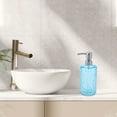 thumbnail image 2 of Unique Bargains 1 Pc Elegant Polka Dot Pattern Soap Pump Dispenser for Bathroom 16.9oz Blue Silver Tone, 2 of 6
