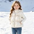 thumbnail image 5 of YUANxueke Girls Puffer Vest Bowknot Trim Lightweight Sleeveless Hooded Jackets Fashion Cute Vests Quilted Coat,White,3 Years, 5 of 8