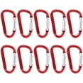 thumbnail image 1 of Aluminium D Forme Mousqueton Buck Ressort Snap Porte-Clés Clip Crochet (10pcs Rouge), 1 of 12