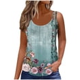 thumbnail image 4 of Riecok Sleeveless Vest for Women Round Neck Sleeveless Summer Loose Printed Casual Loose Suitable for Home and Outdoor Activities Blue M, 4 of 7