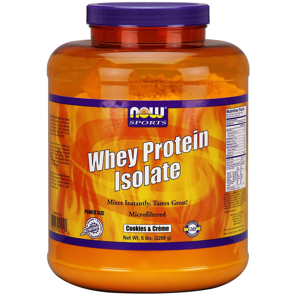 Whey Protein Isolate Cookies & Creme Now Foods 5 Lb Powder Walmart