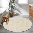 thumbnail image 3 of Summer Lemon Round Area Rug 4Ft Washable Circle Rugs for Bedroom Dining Room, Yellow Fruits Leaves Lemon Farmhouse Beige Non-Slip Carpet Floor Mats Indoor Outdoor Carpet Runner Aesthetic Home Decor, 3 of 8
