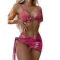 thumbnail image 4 of Traje de baño dividido de bikini de tres piezas de malla digital multicolor, traje de baño femenino de moda duradero para niña, traje de baño moderno, 4 of 4