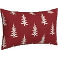 thumbnail image 4 of Christmas Pillow Covers 12x20 Inch Set of 2 Red Cream Christmas Tree Decor Throw Pillows Winter Xmas Holiday Outdoor Lumbar Cushion Cases for Couch Bed Decorations, 4 of 5