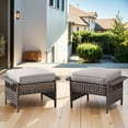 thumbnail image 5 of Gymojoy 4-Piece Wicker Outdoor Rocking Conversation Chair Set, Rattan Swivel Glider Patio Chairs with Ottomans, Gray, 5 of 14