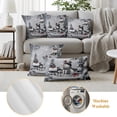 thumbnail image 6 of Grey Christmas Outdoor Pillow Covers 20"x12" Set of 2, Waterproof Throw Pillow Covers for Patio Furniture, Snowman Xmas Tree Snowflake Birds Decorative Cushion Pillowcases for Garden Porch Couch Sofa, 6 of 9