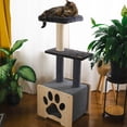 thumbnail image 2 of Hut Hideout - Deluxe 3-Level Cat Tree (Black), 2 of 2