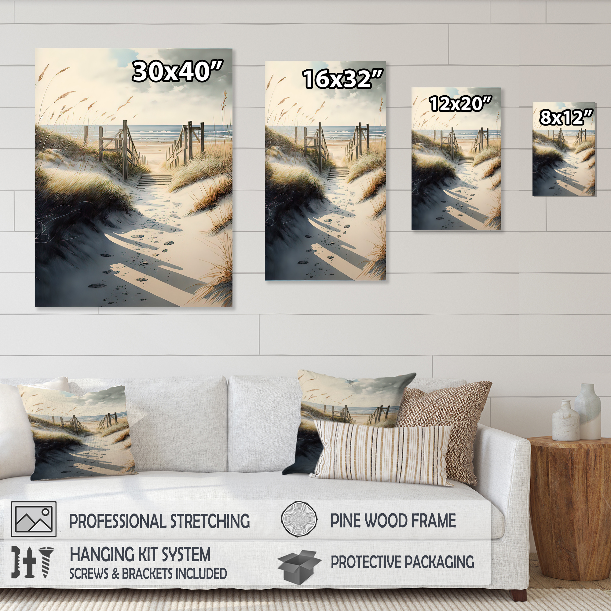 Designart Walkway To The Beach V Canvas Wall Art