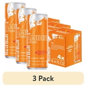 (3 pack) Red Bull Amber Edition Energy Drink, Strawberry Apricot, 80mg Caffeine, 8.4 fl. oz., Pack of 4 Cans