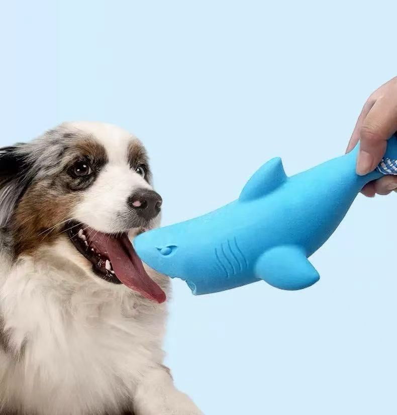 Aryamask Shark Dog Chew Toy, Interactive Tug of War & Treat Dispensing Pet Toy, Durable EV Foam for Aggressive Chewers, Blue