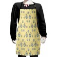 thumbnail image 1 of Retro Kids Apron, Pastel Ornamental Bicycles with Colorful Wheels in Repetitive Pattern, Boys Girls Apron Bib with Adjustable Ties for Cooking Baking Painting, Pale Yellow Multicolor, by Ambesonne, 1 of 2