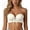 White, variant on Scalloped Edge Strapless Push Up Bandeau Bra for Women, Thick Cup Front Tie Bras, Convertible Removable Shoulder Straps Anti-Slip Brassiere