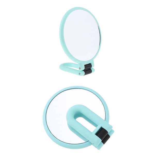 Espejo De Maquillaje De dos cara De 2 Piezas Con De 2X / 15X Con Soporte, Plegable,