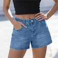 thumbnail image 5 of ClodeEU Women's Elaist Waist Denim Shorts,Casual Stretch Jean Shorts with Pockets Light Blue,Women's Plus S, 5 of 9