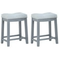 thumbnail image 1 of Angel Line Tabourets de Bar Cambridge 24 Pouces Ensemble de 2 Gris avec Coussin Blanc, 1 of 2