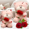 thumbnail image 3 of Steadline Rose Bear Plush Toy Romantic Valentine's Day Gift for Her with Soft Fabric Design Unique Hugging Doll Present for Anniversary Birthday Celebration, 3 of 9
