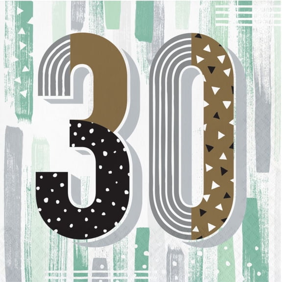 Minted Milestone 30th Birthday Paper Lunch Napkins 16 Per Pack