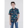 thumbnail image 4 of Jurassic World Park T-Rex Little Boys Hawaiian Button Down Shirt Toddler to Big Kid, 4 of 5