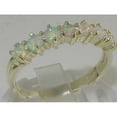 thumbnail image 2 of LBG British Made 10k White Gold Natural Opal Womens Eternity Ring - Size 11.5 - 33 size options, 2 of 7