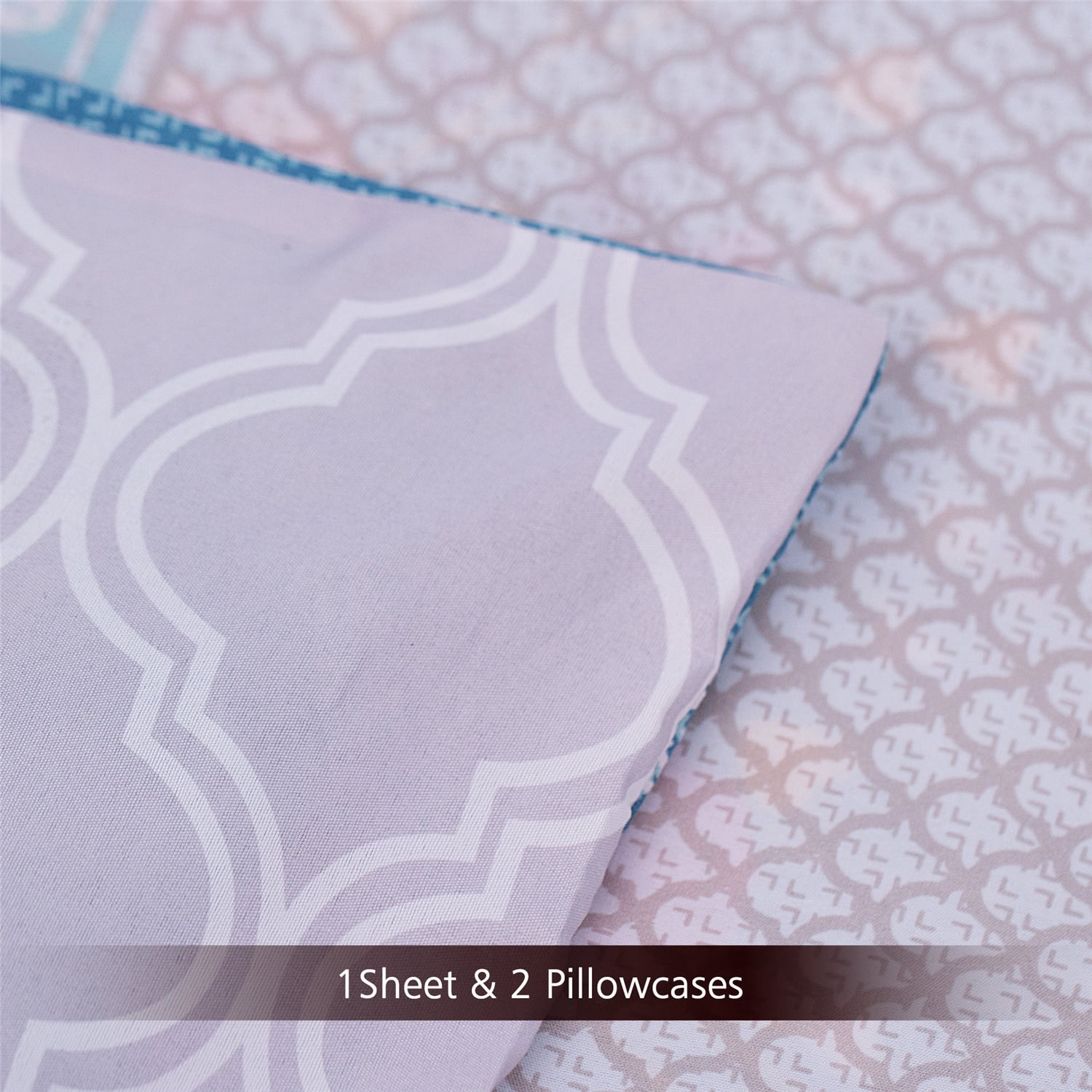 JML Queen Size Duvet Cover Set 3 Piece-Printed Microfiber Comforter Cover with Zipper Closure