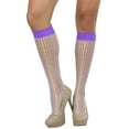thumbnail image 6 of ToBeInStyle Women's Knee Hi Socks With Vertical Multicolor Honeycomb Pattern - One Size, 6 of 6