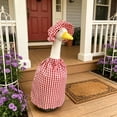 thumbnail image 6 of AuroraX Porch Goose Summer Outfit 17-19 In Porch Goose Clothes Set 23" Checked Dress Front Porch Goose 23 inch Clothing Fall Summer Seasonal Decor, 6 of 6