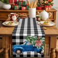 thumbnail image 4 of Burlap Table Runner 36 Inches Long,Farmhouse Blue Truck Non-Slip Kitchen Table Runners for Dining Room Everyday Use Party Table Decorations Christmas Tree Black White Buffalo Plaid, 4 of 9