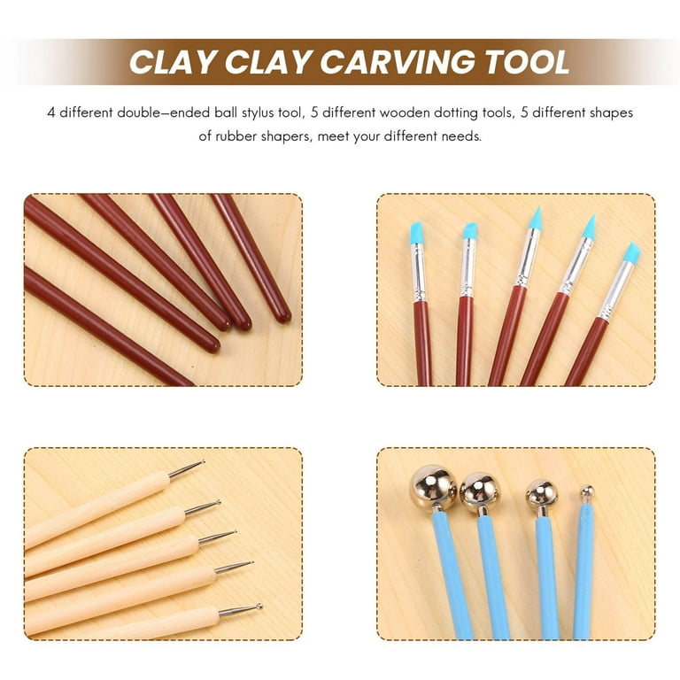 5/6/10PCS Silicone Clay Sculpting Tool For Brush Modeling Dotting Nail Art  Pottery Clay Tools DIY Carving Sculpting Tools
