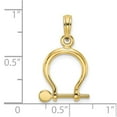 thumbnail image 4 of Diamond2Deal 10K Yellow Gold 3-D Shackle Link Screw Charm Pendant for Women (L- 0.79 inch, W- 0.52 inch), 4 of 7