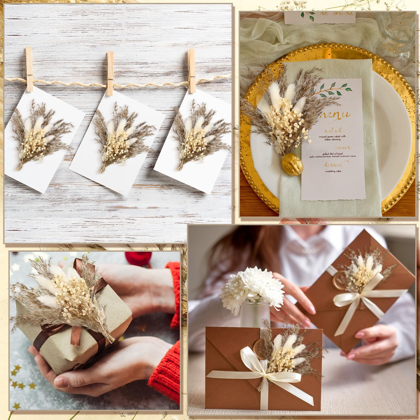 10 Artificial Dried Flower Boutonnieres for Wedding Groomsmen Groom Decor