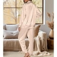 thumbnail image 6 of CaiDieNu Luxurious Women's Satin Pajama Set - 2PC Long Sleeve Button Down Loungewear with Pockets & Soft Short Sleeve Nightwear Pants, Perfect Sleepwear for Comfort & Style, 6 of 11