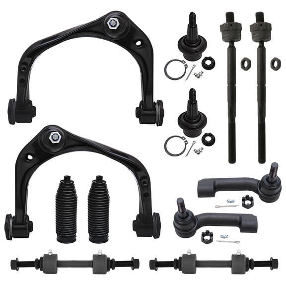 Detroit Axle - 2WD Front End Suspension Kit for 2015 2016 2017 Ford F-150, Upper Control Arms Lower Ball Joint Tie Rods Boots Sway Bars Replacement