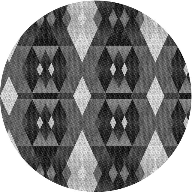 Ahgly Company Machine Washable Indoor Square Transitional Gunmetal Gray Area Rugs, 3' Square