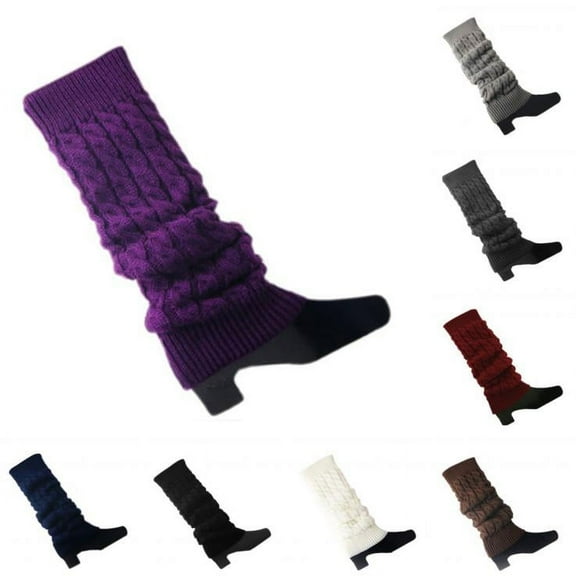 Limei 1 Pair Women Knit Leg Warmers Knitted Crochet Long Boot Socks for Winter