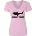 thumbnail image 3 of Inktastic Mommy Shark with Distressed Shark Women's V-Neck T-Shirt, 3 of 5