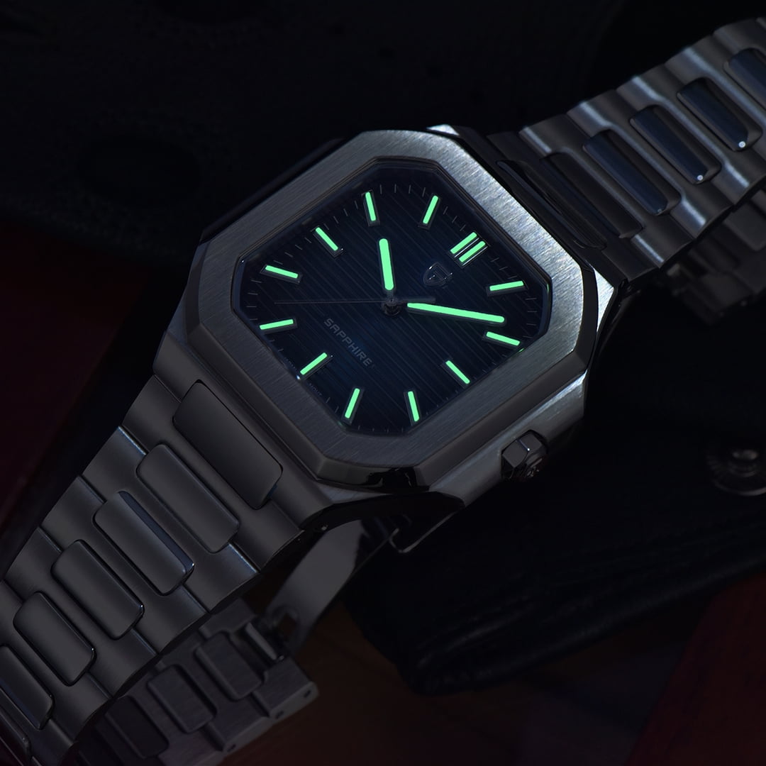 PAGANI DESIGN Men's Quartz Watch 37MM Stainless Steel Sports Waterproof Business Wrist Watch for Men, Synthetic Sapphire, Japan TMI VH31 Movt, PD-YS019