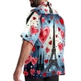 thumbnail image 3 of Eiffel Tower Valentine's Day Men's Casual Hawaiian Shirt Printed Button Down Short Sleeve Summer Beach Shirts Unisex, 3 of 6