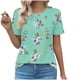 thumbnail image 2 of Fiudx Tops para Mujer Top de Primavera/Verano de Manga Corta Informal de Moda con Cuello Redondo para Mujer, 2 of 5