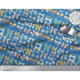 thumbnail image 3 of Soimoi Blue Cotton Duck Fabric Multi Bow & Dots Printed Craft Fabric by the Yard 42 Inch Wide, 3 of 3
