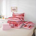 thumbnail image 5 of Feelyou Red Ink Watercolor Bedding Comforter Set 7pcs, Modern Abstract Ombre King Bedding Sets, Chic Minimalism Fashion Reversible Bed Sheets, Super Cozy Room Decor, 5 of 7