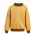 thumbnail image 3 of Kids' Sweatshirt Contrast Trim Mock Neck Long Sleeve Casual Pullover Basic Comfortable Solid Color Fall Top, 3 of 4